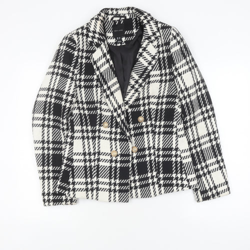New Look Women's Black Check Blazer Size 10 Lined