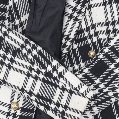 New Look Women's Black Check Blazer Size 10 Lined