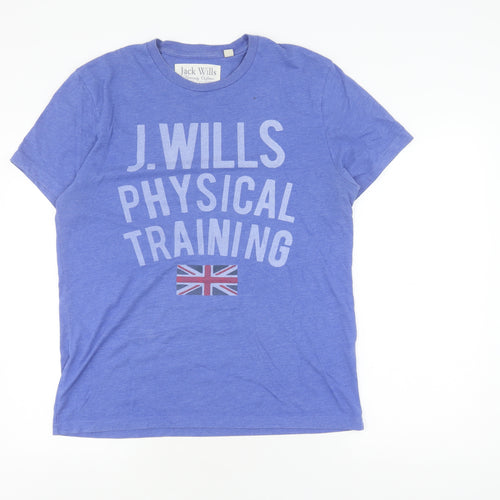 Jack Wills Men's Blue Graphic T-Shirt M Sports Style