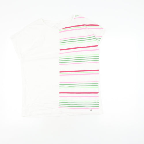 Gerry Weber Women's White Striped T-Shirt Size 12
