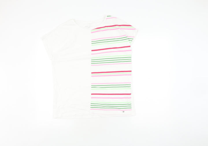 Gerry Weber Women's White Striped T-Shirt Size 12