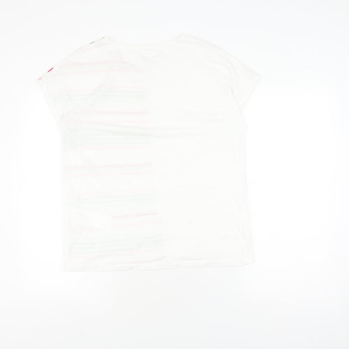 Gerry Weber Women's White Striped T-Shirt Size 12