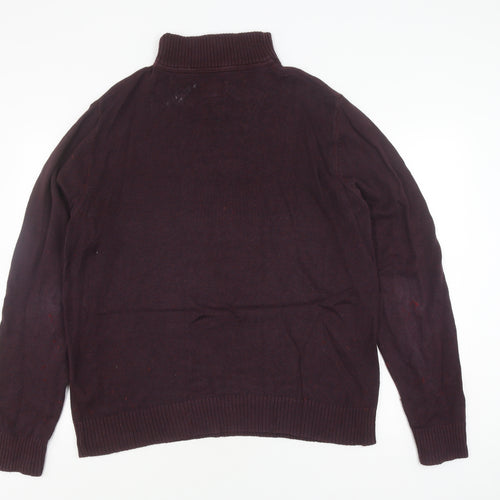 FatFace Men's Purple Full Zip Wool Jumper, Size L