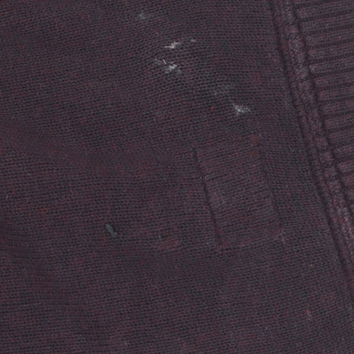 FatFace Men's Purple Full Zip Wool Jumper, Size L