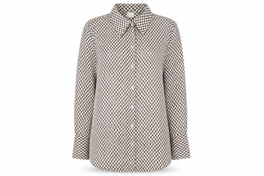 Front view of H&M Women's Multicoloured Geometric Button-Up Shirt M