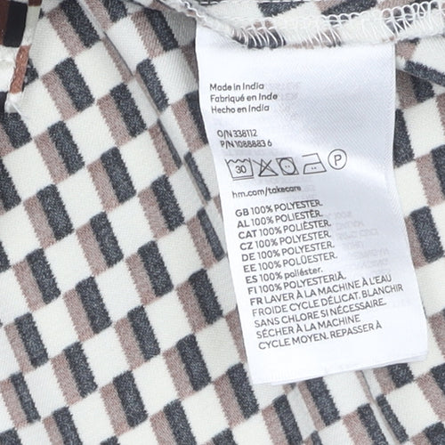 H&M Women's Multicoloured Geometric Button-Up Shirt M