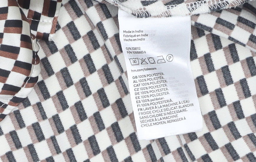 H&M Women's Multicoloured Geometric Button-Up Shirt M