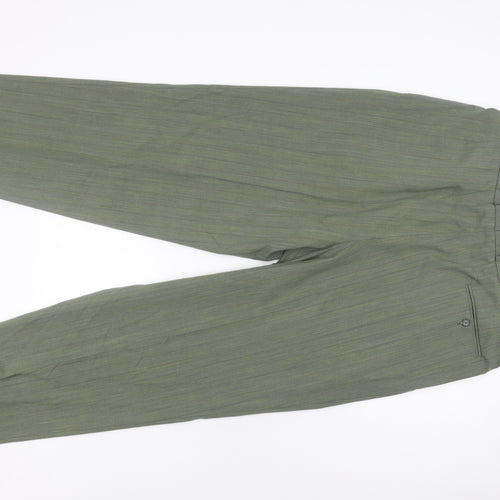 Marks and Spencer Men's Green Striped Suit Size 44/40