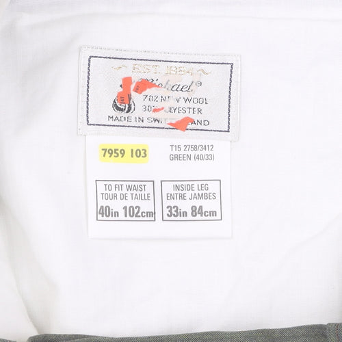 Marks and Spencer Men's Green Striped Suit Size 44/40