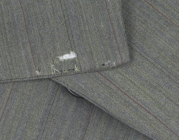 Marks and Spencer Men's Green Striped Suit Size 44/40