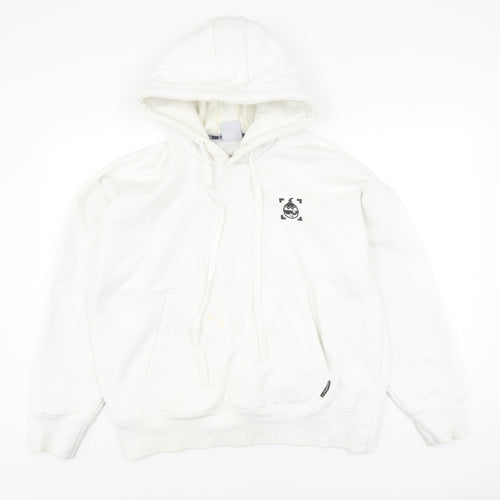 Tomato Papa Men's White Hoodie L Pullover Anime Graphic