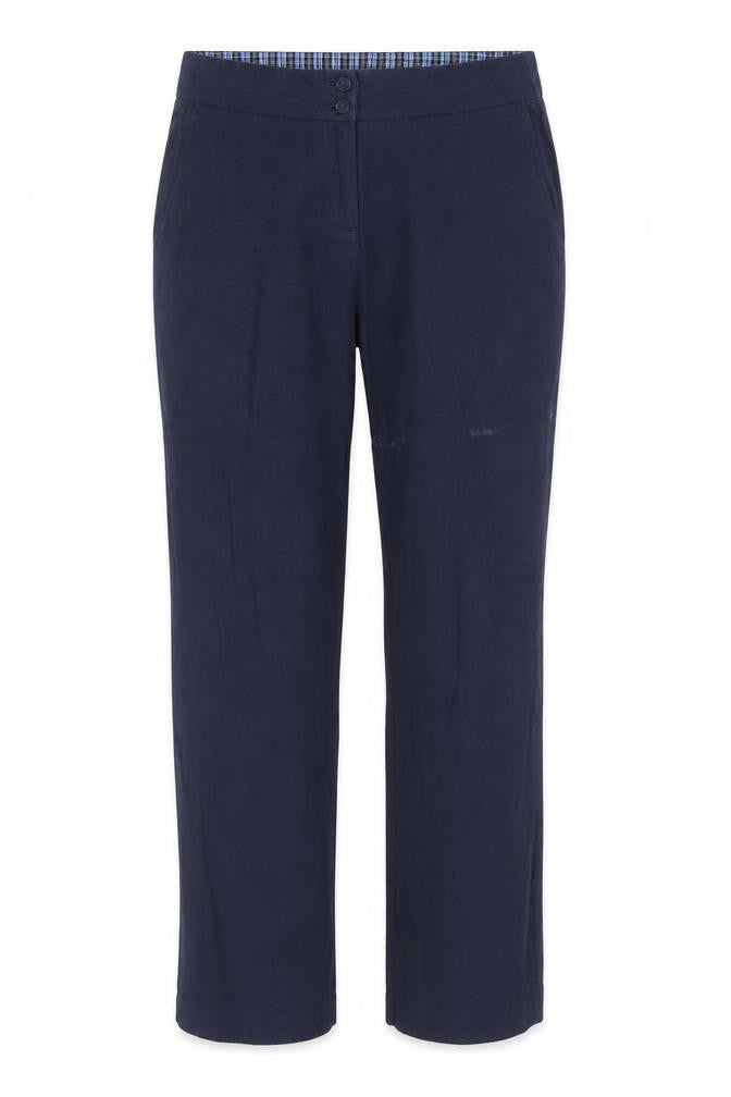 Front view of Laura Ashley Women's Blue Straight Trousers, size 10