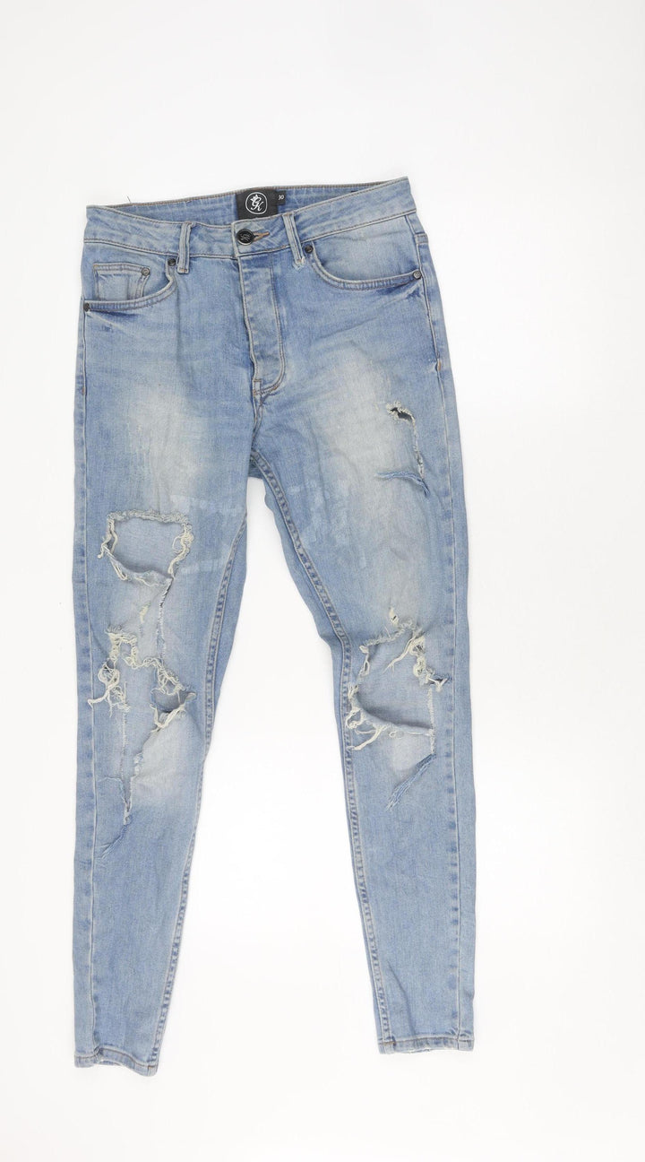 GK Women's Blue Distressed Skinny Jeans - Size 30