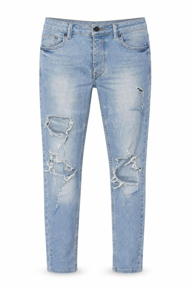 Front view of GK Women's Blue Distressed Skinny Jeans -, size 30