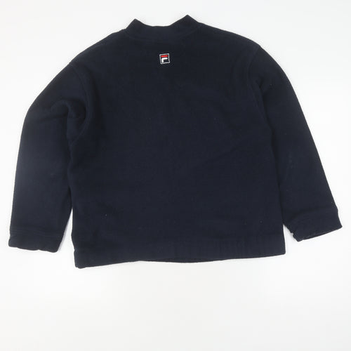 FILA Black V-Neck Pullover Sweatshirt Unisex Size S