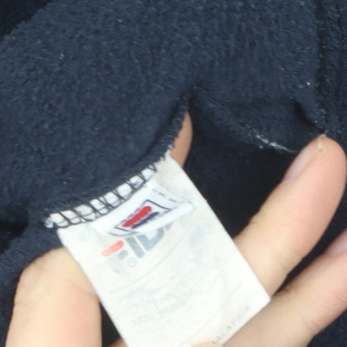 FILA Black V-Neck Pullover Sweatshirt Unisex Size S