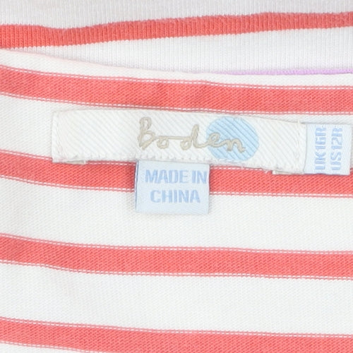 Boden Women's Red Striped Cotton Tank Dress, Size 16