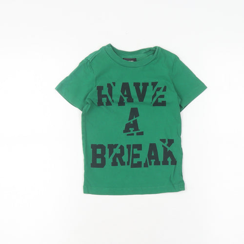 Diesel Boys Green Graphic Print T-Shirt, 4 Years, Cotton, Casual