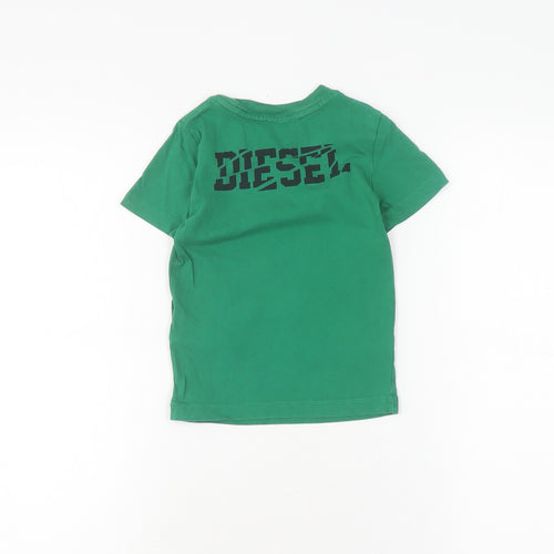 Diesel Boys Green Graphic Print T-Shirt, 4 Years, Cotton, Casual