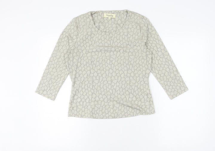 Viyella Women's Grey Round Neck Blouse, Size S