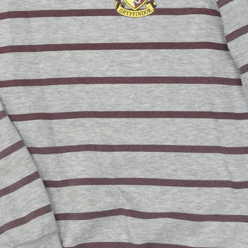 Harry Potter Unisex Grey Striped Pullover Sweatshirt