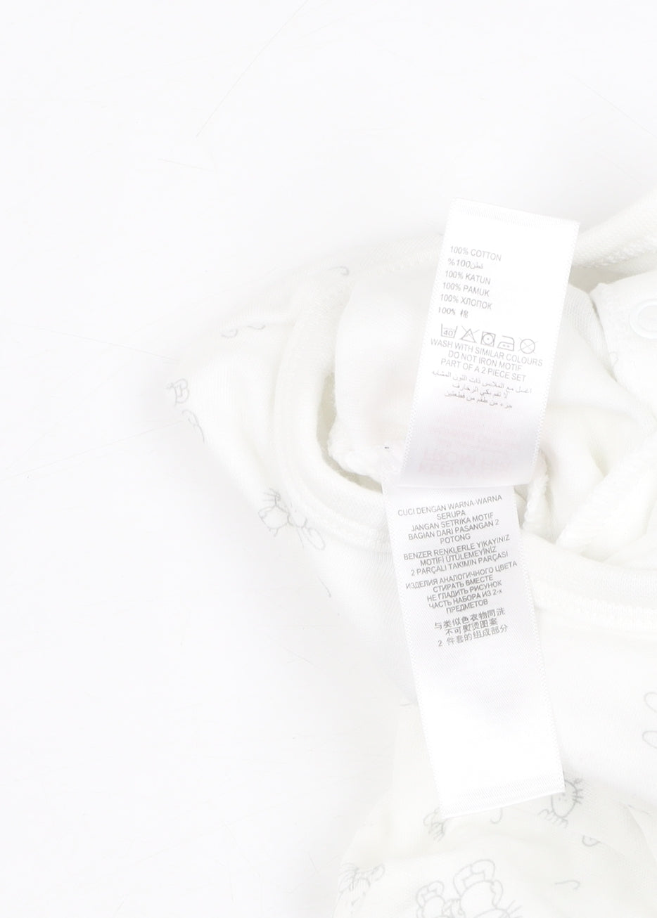 Jasper Conran White Unisex Baby Babygrow 3-6 Months