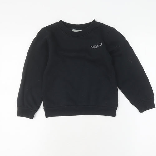 McKenzie Girls Black Pullover Sweatshirt 6-7 Years Casual Logo