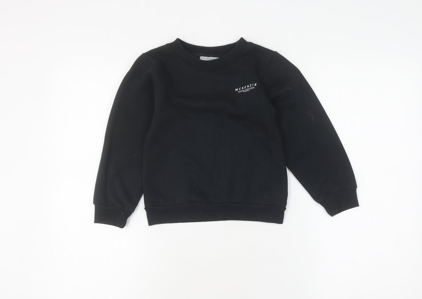 McKenzie Girls Black Pullover Sweatshirt 6-7 Years Casual Logo