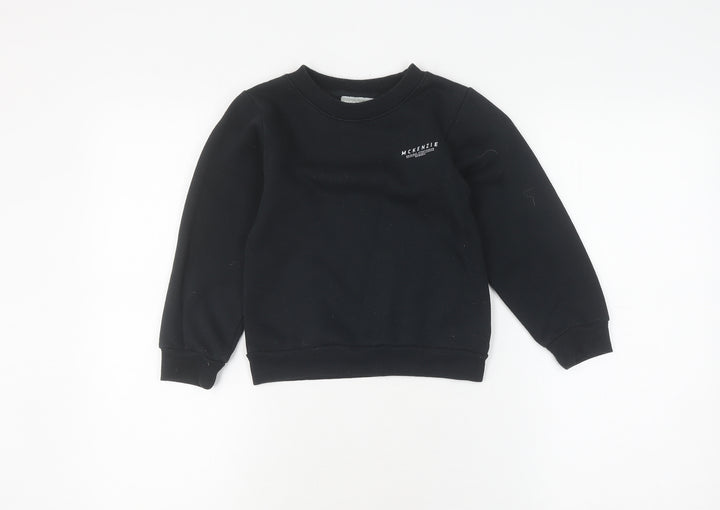 McKenzie Girls Black Pullover Sweatshirt 6-7 Years Casual Logo