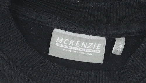 McKenzie Girls Black Pullover Sweatshirt 6-7 Years Casual Logo