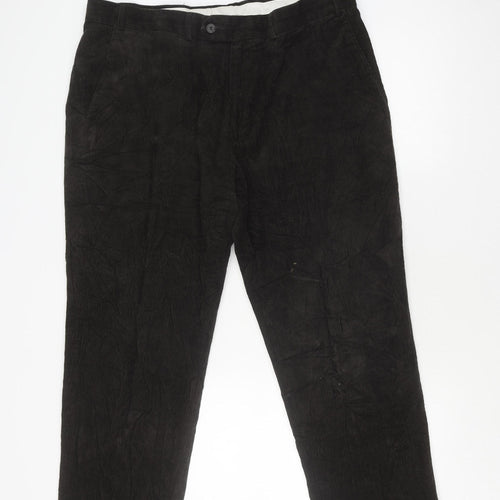 James Pringle Men's Black Corduroy Trousers 40W