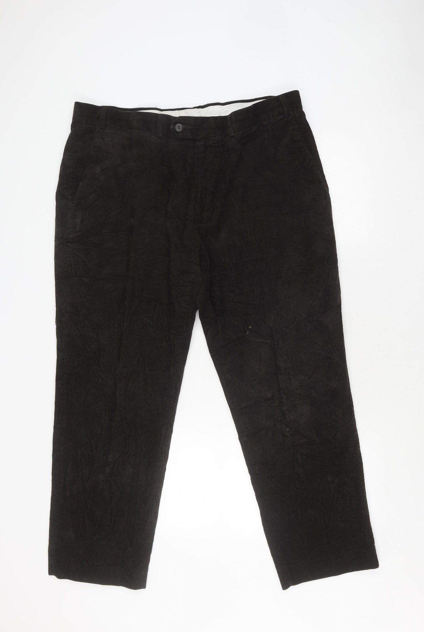 James Pringle Men's Black Corduroy Trousers 40W