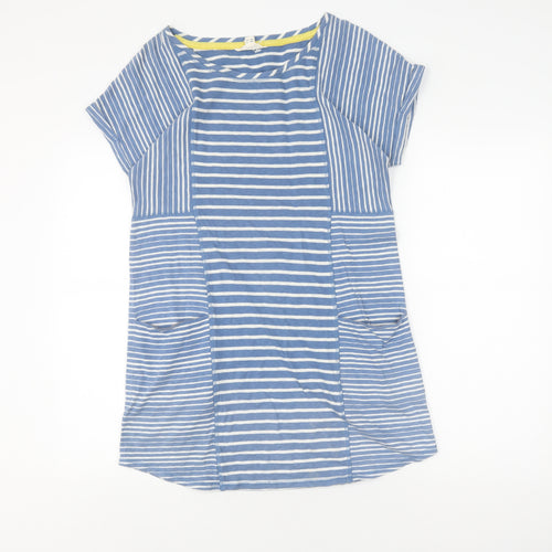 White Stuff Women's Blue Striped Tunic T-Shirt Size 8