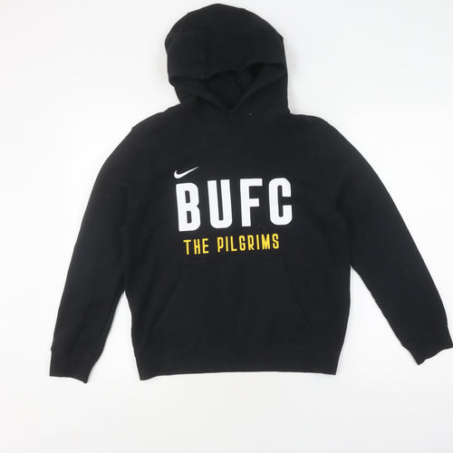 Nike Boys Black Hooded Pullover Football Hoodie, 12-13 Years