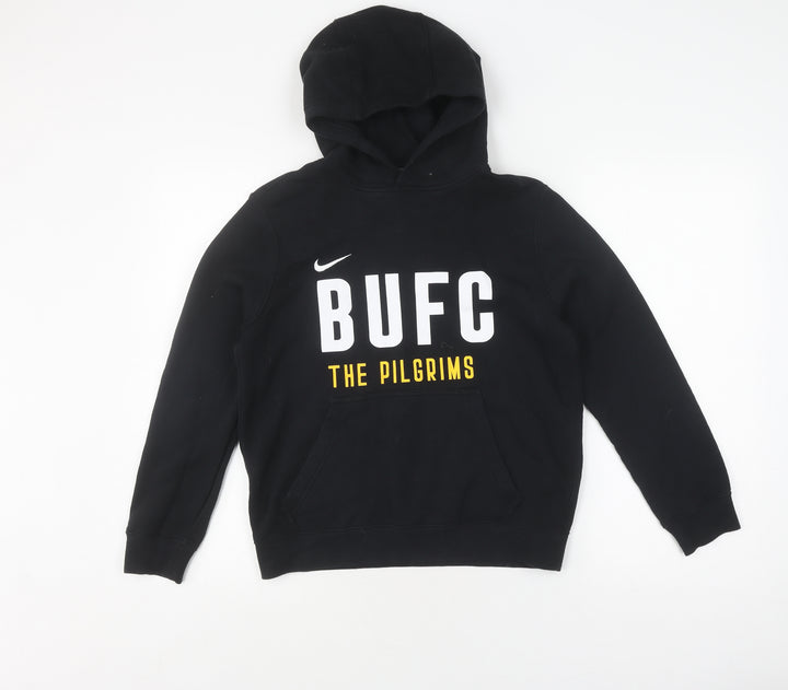Nike Boys Black Hooded Pullover Football Hoodie, 12-13 Years