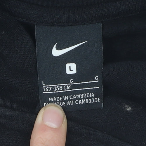 Nike Boys Black Hooded Pullover Football Hoodie, 12-13 Years