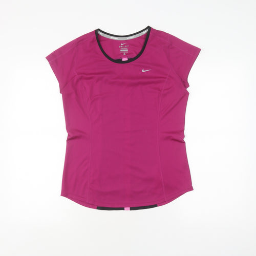 Nike Women's Pink Running T-Shirt, Size M, Moisture Wicking