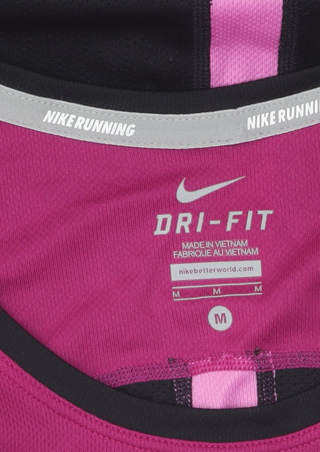 Nike Women's Pink Running T-Shirt, Size M, Moisture Wicking