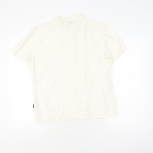 White Stuff Women’s White Linen Button-Up Blouse Size 4