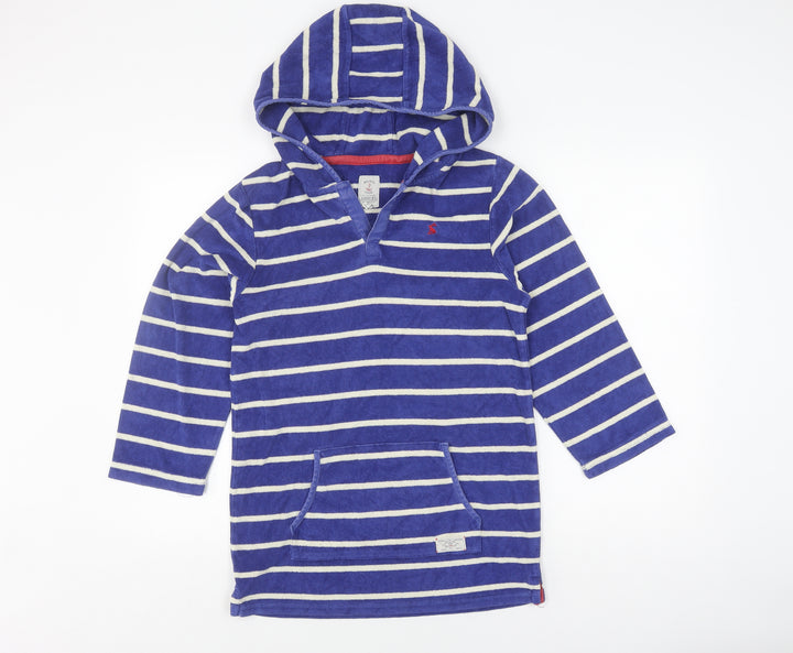 Joules Boys Blue Striped Hooded Rash Guard 11-12 Years