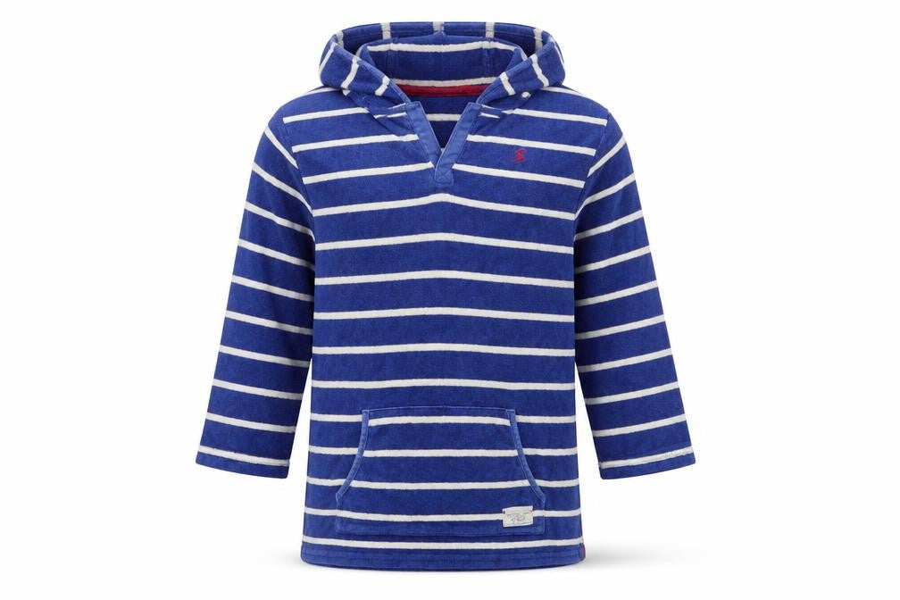 Joules Boys Blue Striped Hooded Rash Guard 11-12 Years