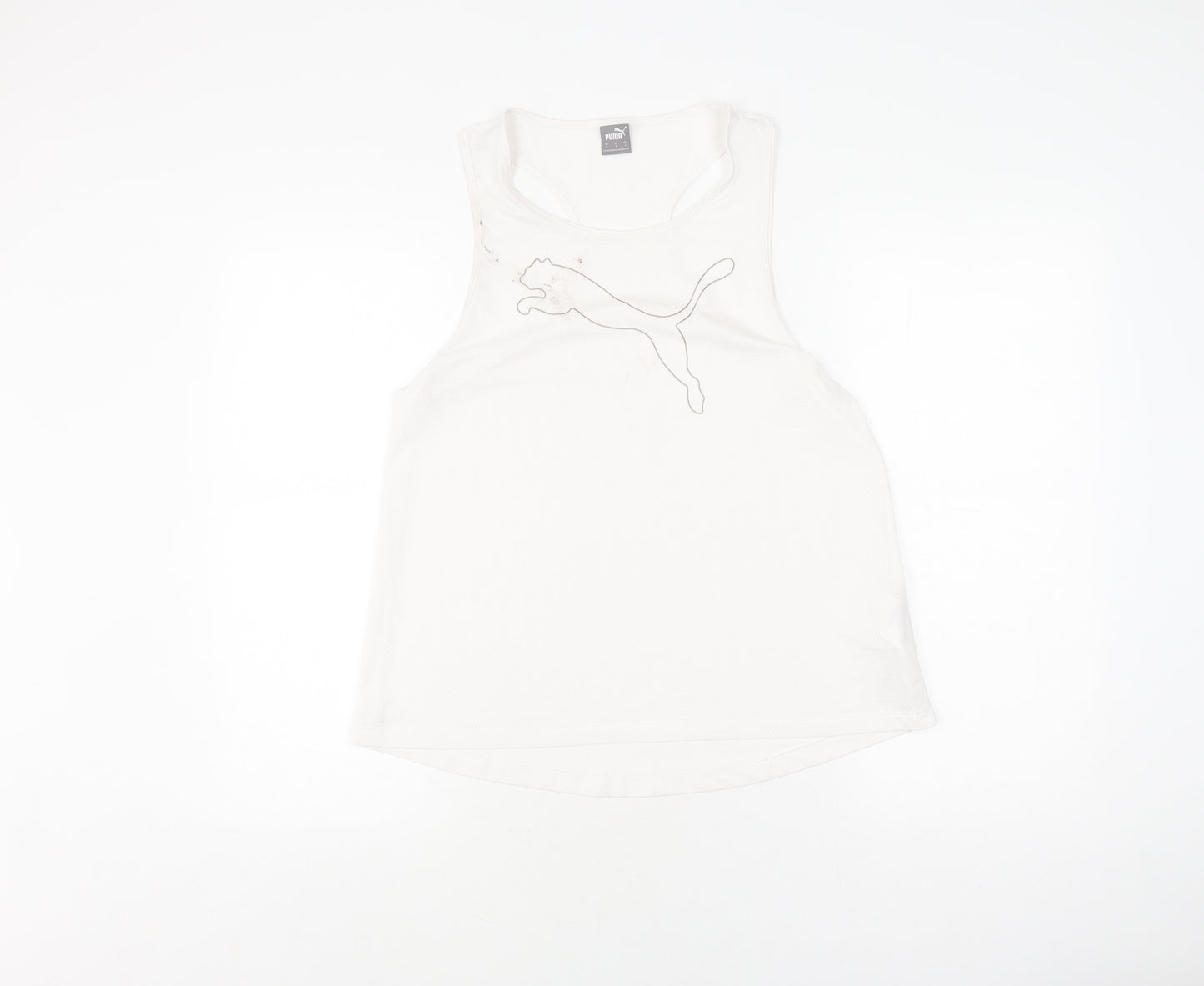 Puma Women's White Tank Top, Size S - Athletic Fit, Gym Ready