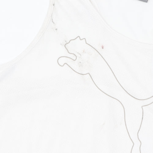 Puma Women's White Tank Top, Size S - Athletic Fit, Gym Ready
