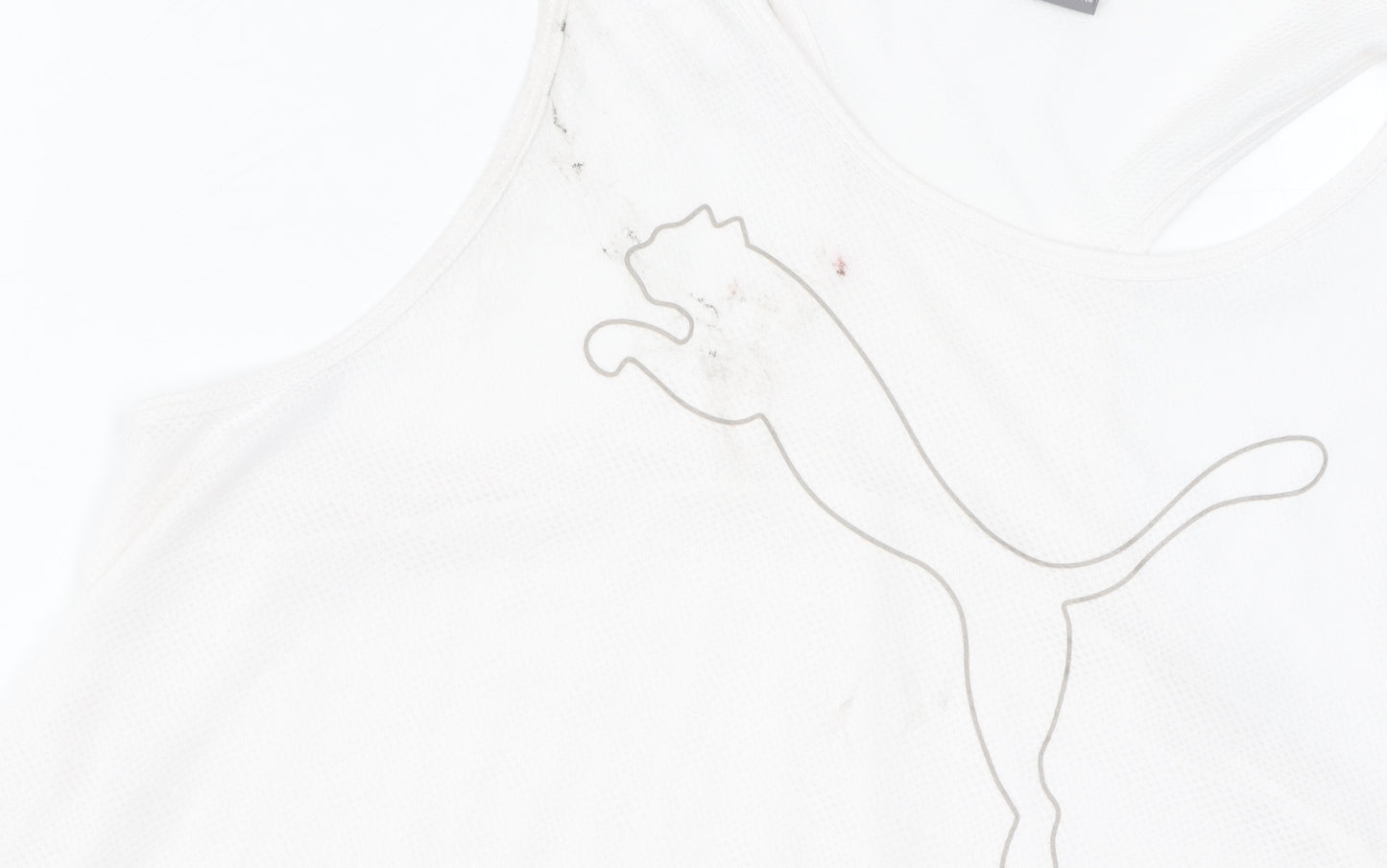 Puma Women's White Tank Top, Size S - Athletic Fit, Gym Ready