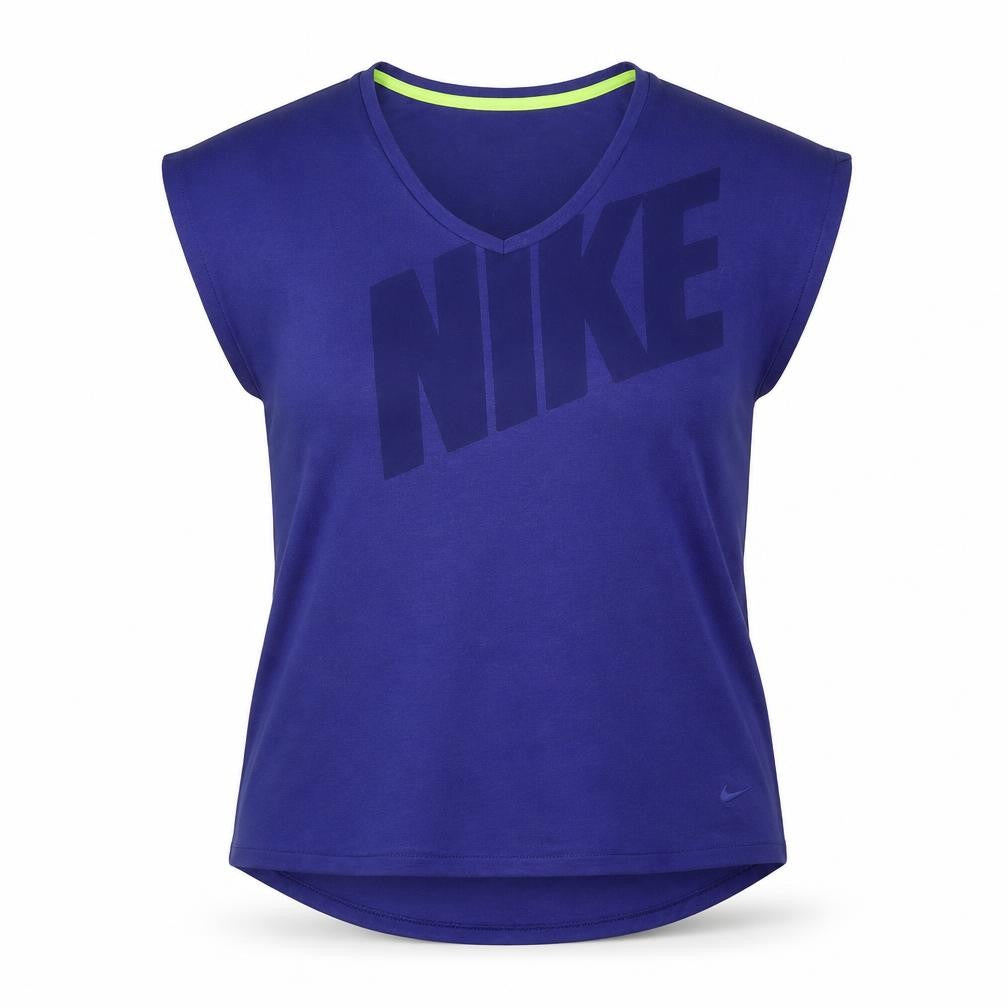 Front view of Nike Women's Blue Sleeveless Dri-FIT T-Shirt L