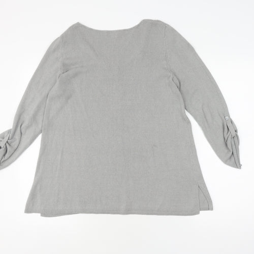 Laura Ashley Women's Grey Knit Pullover Jumper Size 14