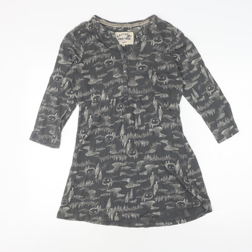 Faithful and True Women's Grey Tunic, Size 12, Henley Style