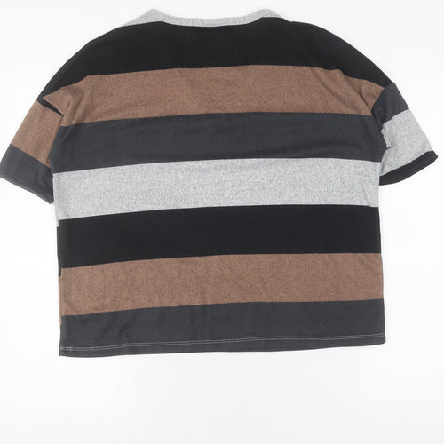 Jacqueline de Yong Women's Striped V-Neck T-Shirt M