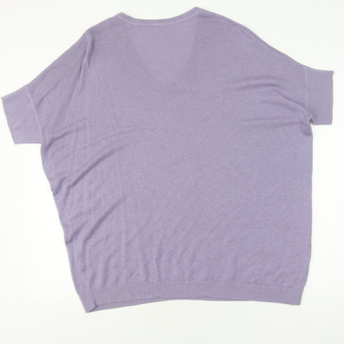 Jigsaw Women's Purple Knit V-Neck Top, M, Excellent
