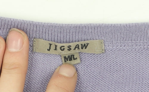 Jigsaw Women's Purple Knit V-Neck Top, M, Excellent